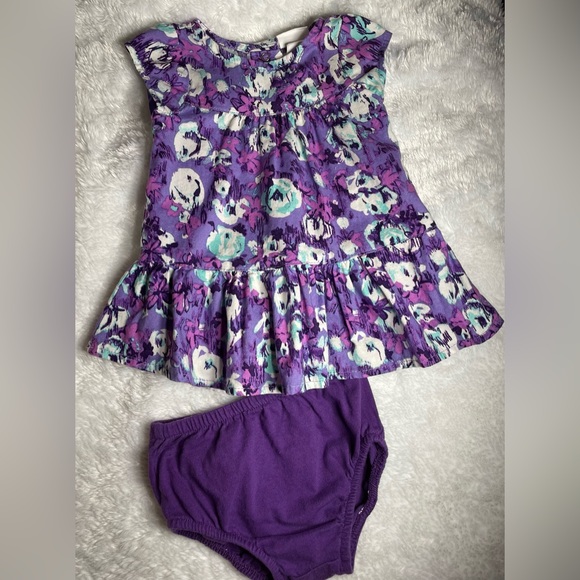 BABY GIRL PURPLE FLORAL OUTFIT | 9 MONTHS - Picture 1 of 8